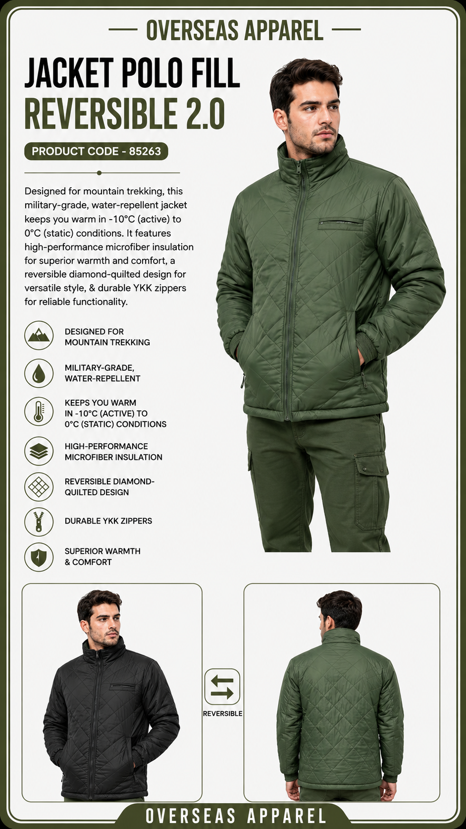 OVERSEAS APPAREL- Men's Premium Heavy Weight Winter Jacket