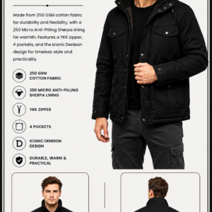 OVERSEAS APPAREL- Men's Premium Cotton Fleece Heavy Weight Winter Jacket