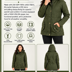 OVERSEAS APPAREL- Premium Cotton Fleece Heavy Weight Winter Jacket