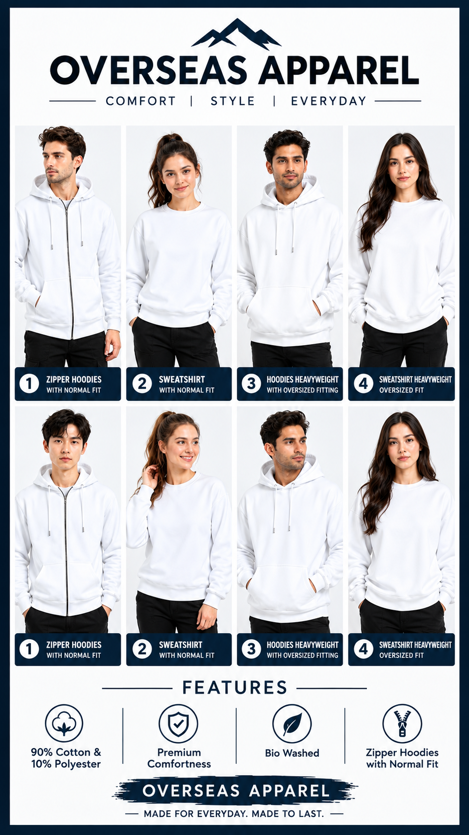 OVERSEASAPPAREL winter 4 in 1 combos bundle