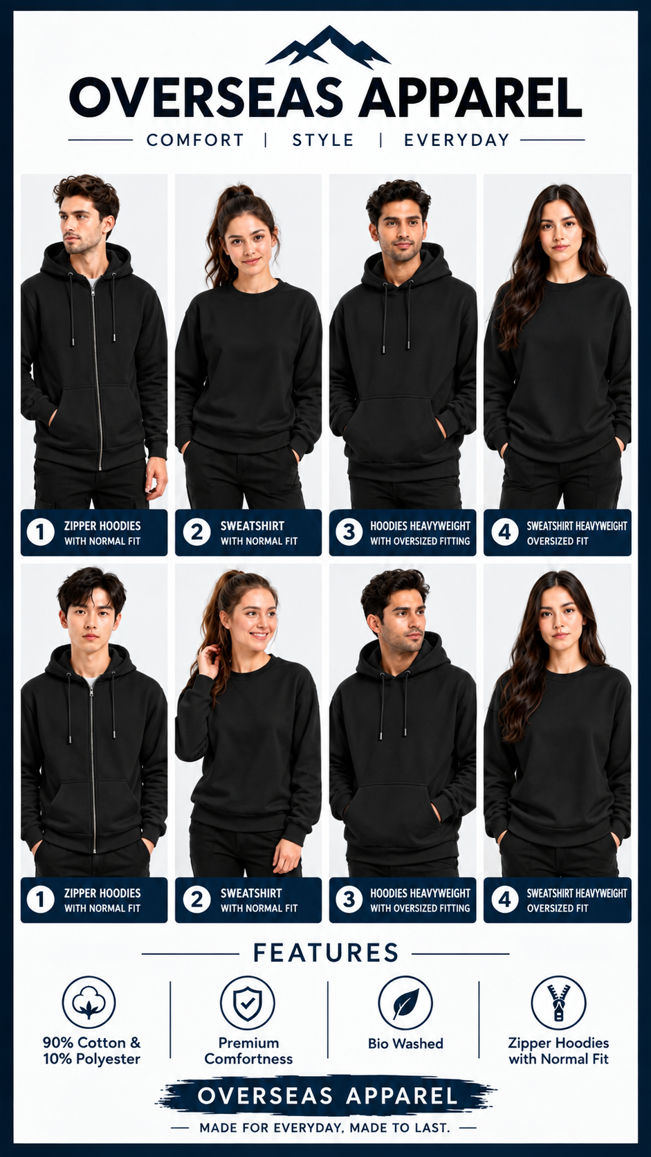 OVERSEASAPPAREL winter 4 in 1 combos bundle