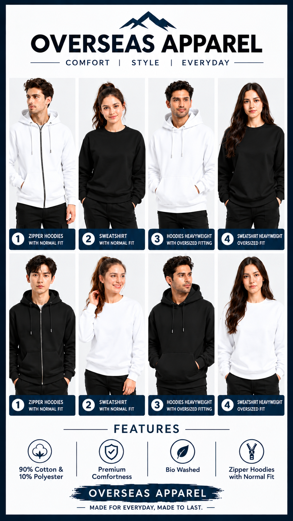 OVERSEASAPPAREL winter 4 in 1 combos bundle