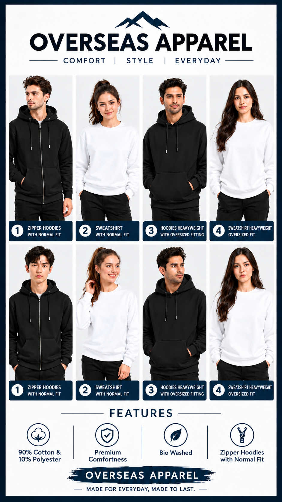 OVERSEASAPPAREL winter 4 in 1 combos bundle