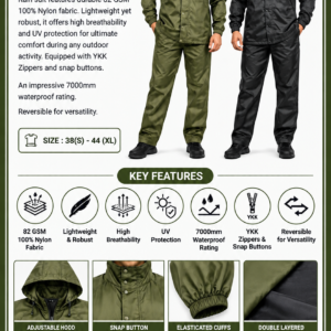 OVERSEAS APPAREL- Men's Double Layered Reversible Rainsuit